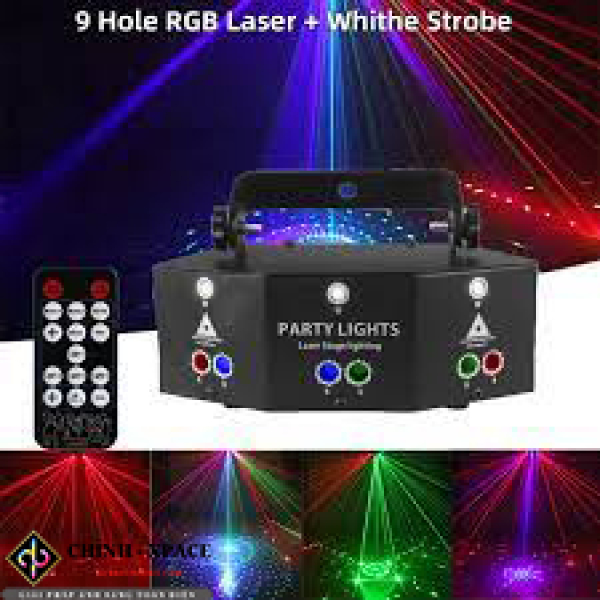 Đèn Laser Bay Phòng 9 Mắt Laser Kết Hợp Chớp Light Sôi Động Dành Cho  Karaoke,