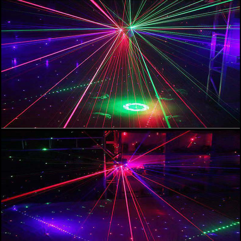 đèn nấm laser 11 mắt xoay 360 độ chiếu bầu trời sao