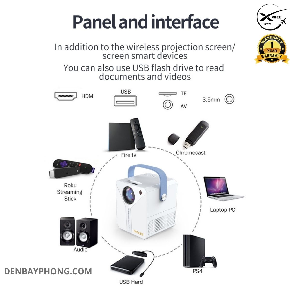 máy chiếu đi canh mini tích hợp xem phim